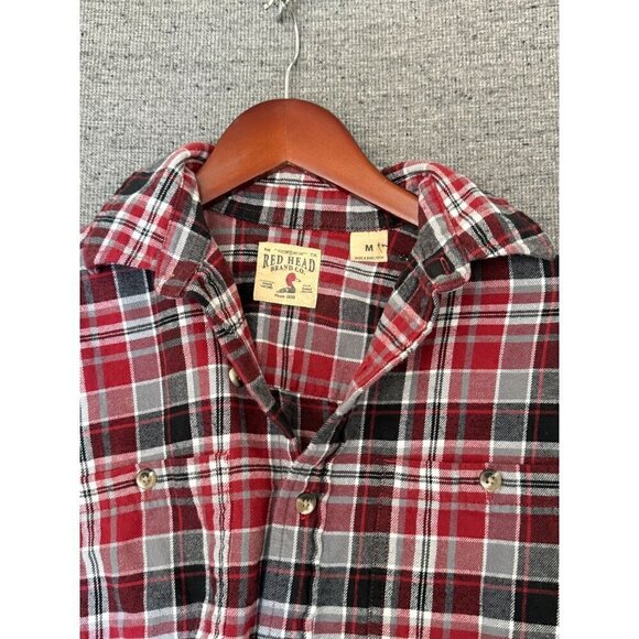 Red Head Flannel Button Down Red Shirt Men's Authentic Size M - Picture 10 of 14